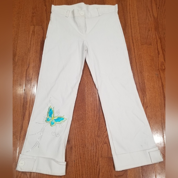 Cute White Capris size Large - Picture 2 of 4